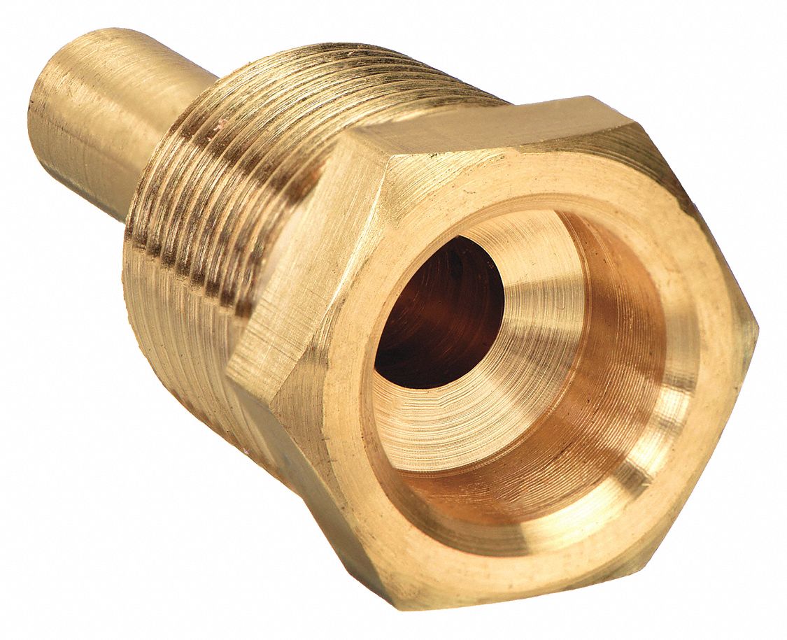 Brass, 1/2 in MNPT, Threaded Thermowell 20JN92TSW45LF Grainger