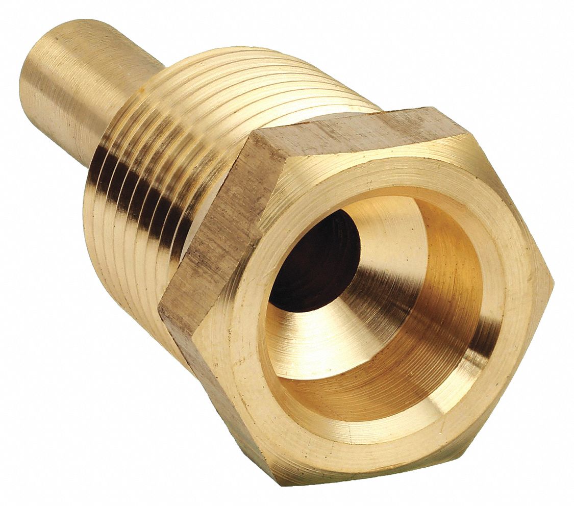 Brass, 1/2 in MNPT, Threaded Thermowell 20JN93TSW65LF Grainger