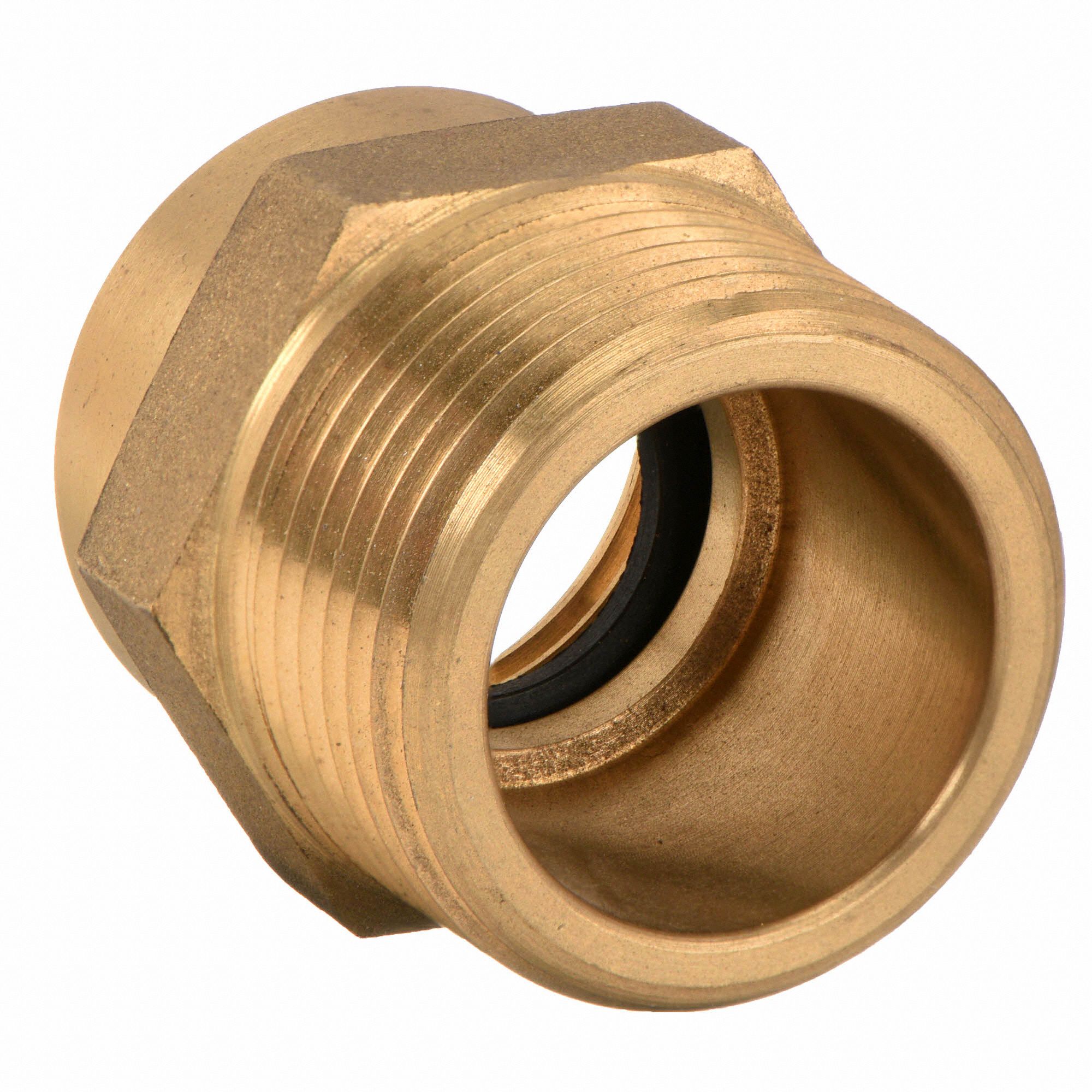 MOON AMERICAN Fire Hose Adapter, Hex, Fitting Material Brass x Brass