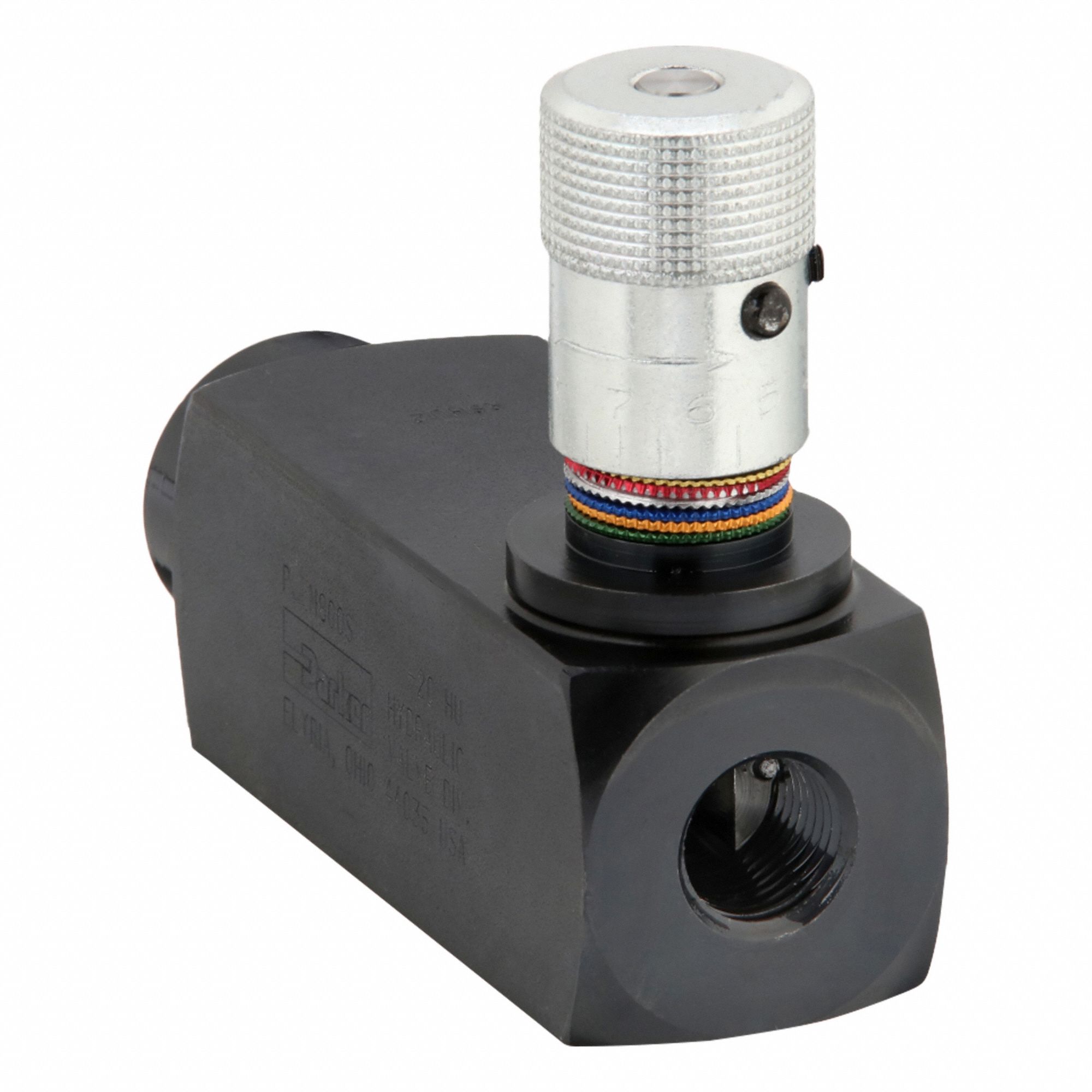 Hydraulic Flow Control Valve: 15 gpm Max Flow Rate, 1/2 in NPT, 1/2 in NPT, Steel, Control