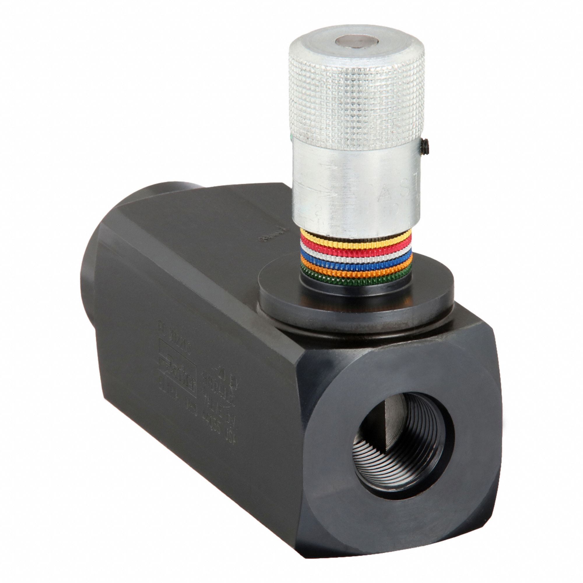 Hydraulic Flow Control Valve: 25 gpm Max Flow Rate, #12 SAE 45° Flare, #12 SAE 45° Flare