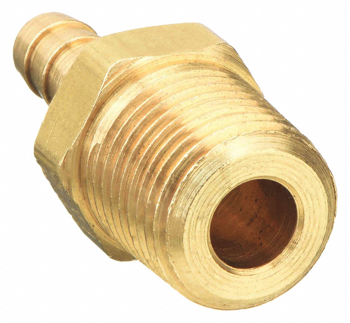 Barbed Hydraulic Hose Fitting: -2 For Hose Dash Size, For 1/4 in Hose I.D., Hose Barb x NPT
