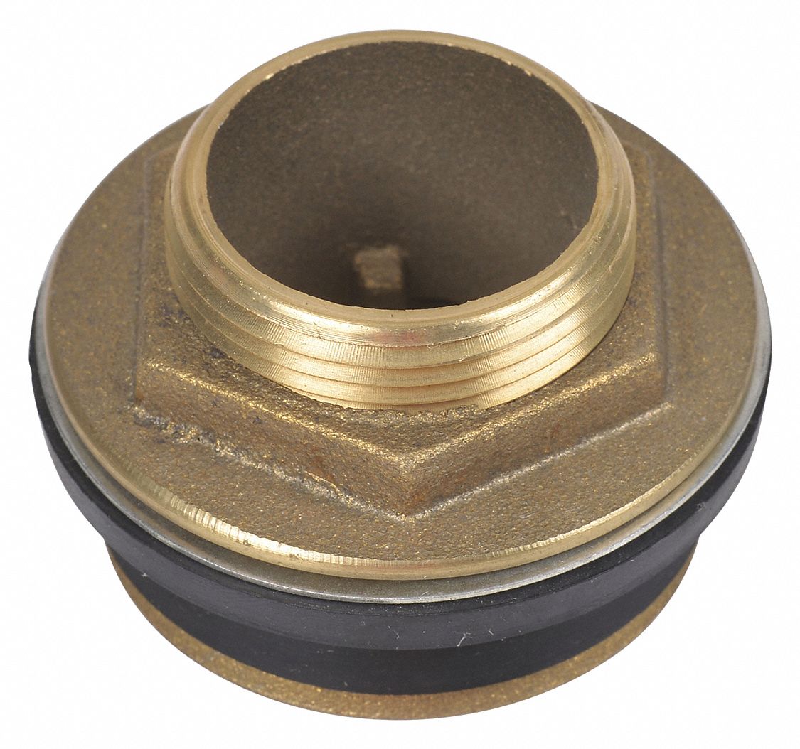 Spud: Fits Universal Fit Brand, For Universal Fit, 1 1/2 x 1 1/2 in Size, Brass