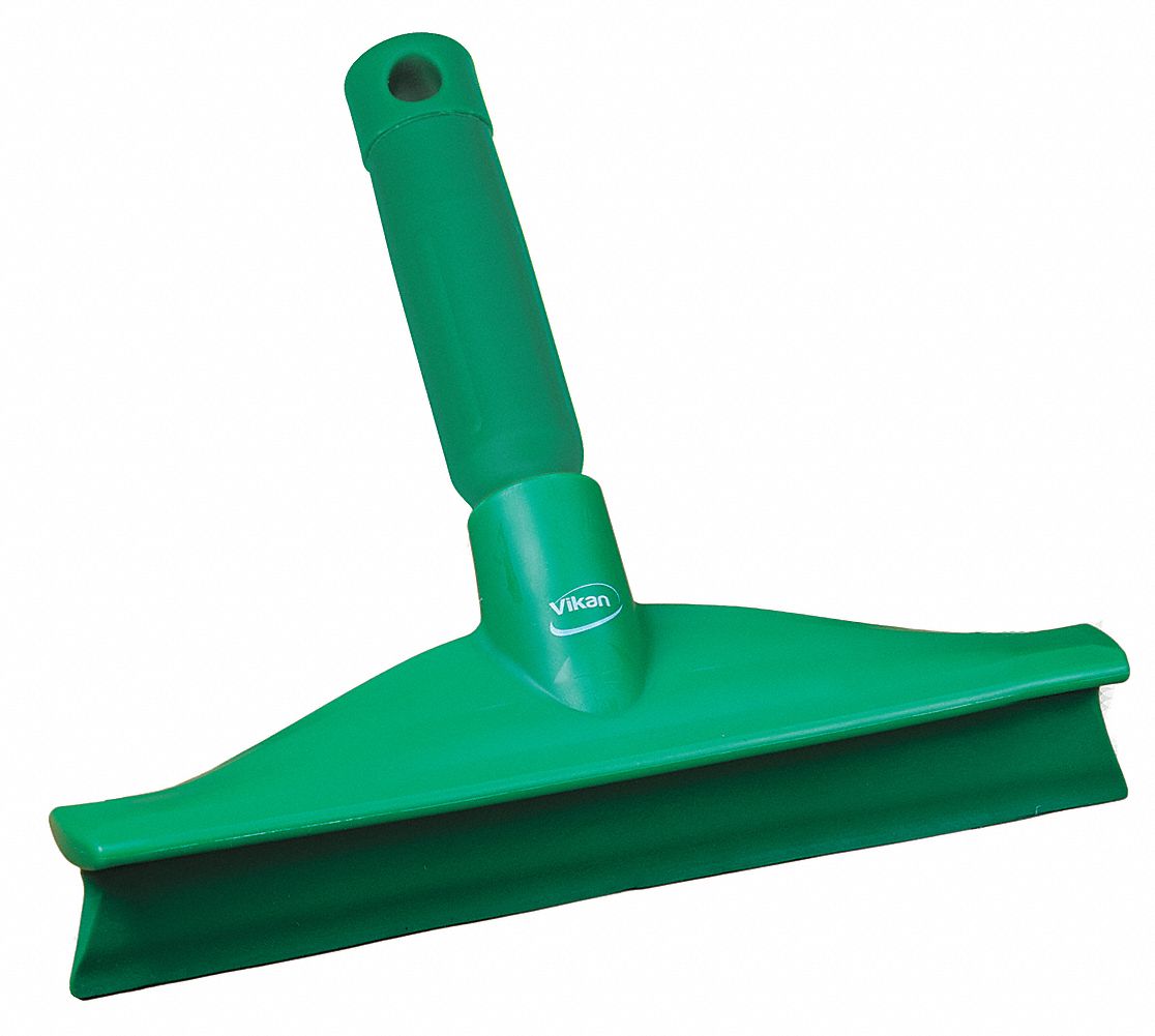 VIKAN 9.4 inW Straight Rubber Floor Squeegee With Handle, Green