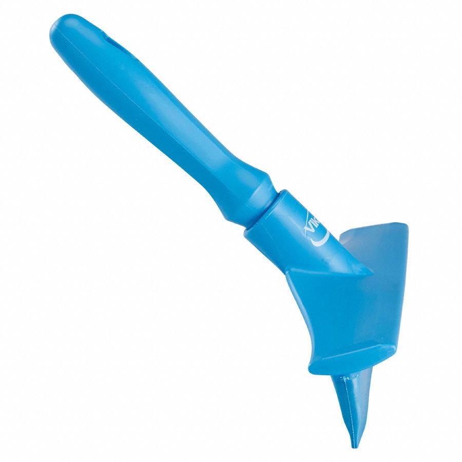 VIKAN 9.4 inW Straight Rubber Floor Squeegee With Handle, Blue 20JX79