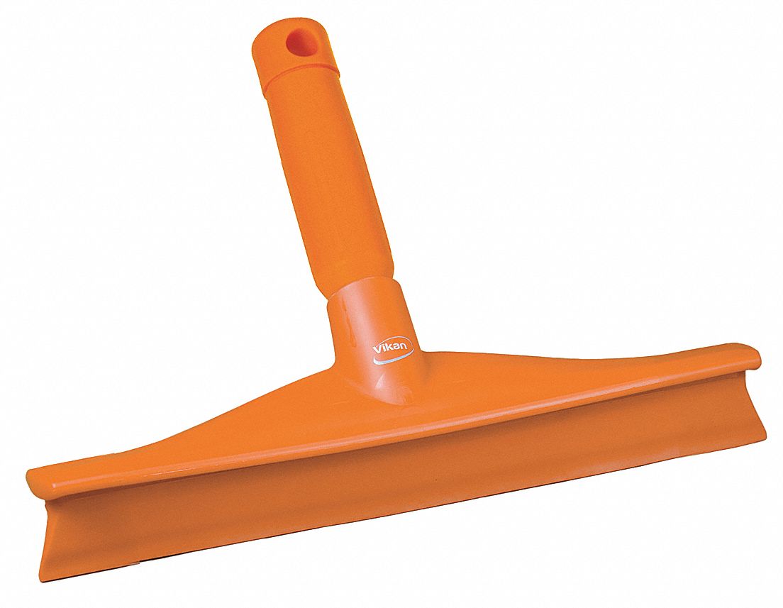 VIKAN 9.4 inW Straight Rubber Floor Squeegee With Handle, Orange