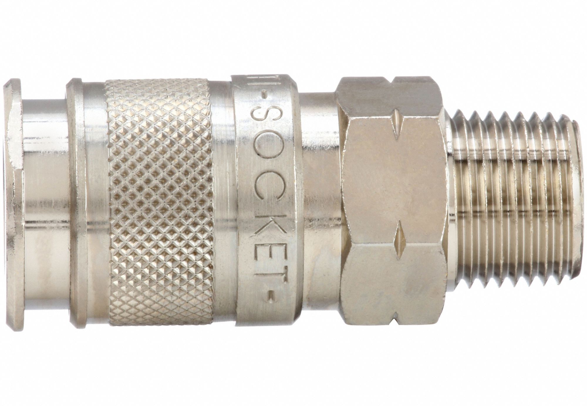 QUICK CONNECT HOSE COUPLING, ¼ IN BODY SIZE, ¼ IN HOSE FITTING SIZE, SLEEVE, MNPT, BRASS