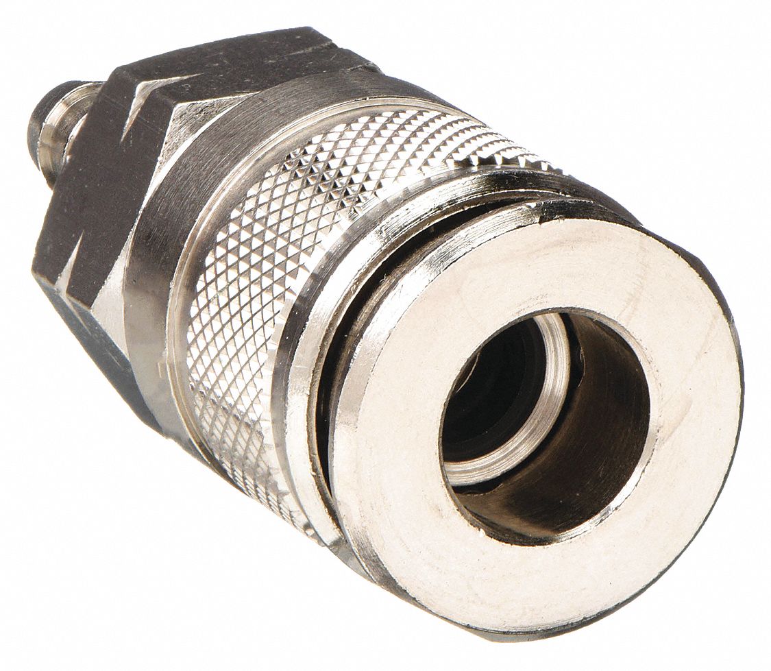 QUICK CONNECT HOSE COUPLING, ¼ IN BODY SIZE, ¼ IN HOSE FITTING SIZE, SLEEVE, BRASS