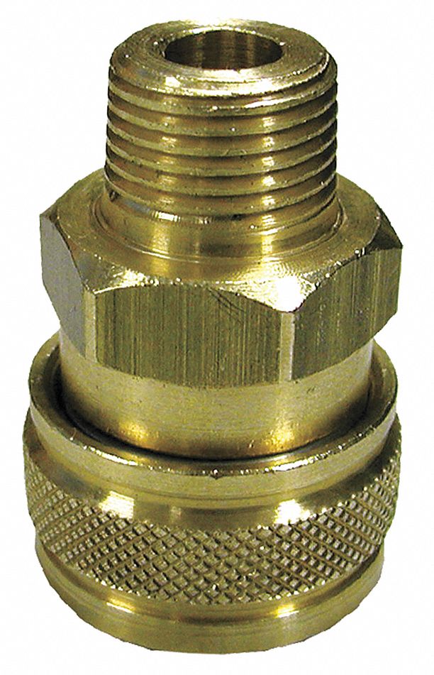 BALL QUICK COUPLER, 300 °  F, BRASS/STAINLESS STEEL, 4,000 PSI, 12 GPM