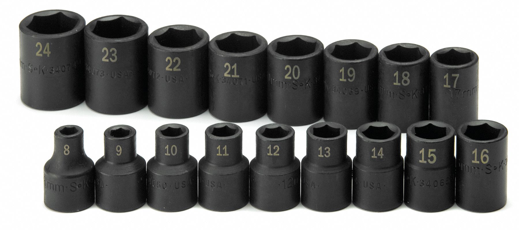 Impact Socket Set, 1/2" Drive, 17 Pieces