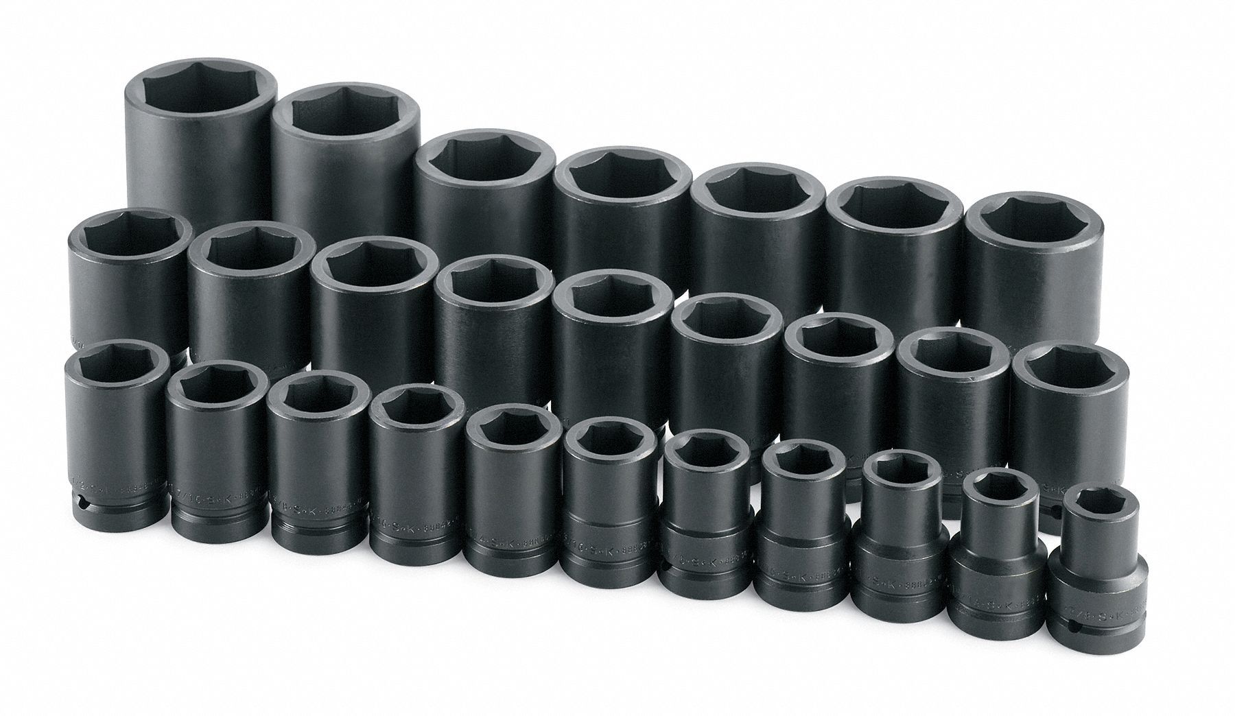 Impact Socket Set Black Oxide 1 In Impact Rated Yes Grainger