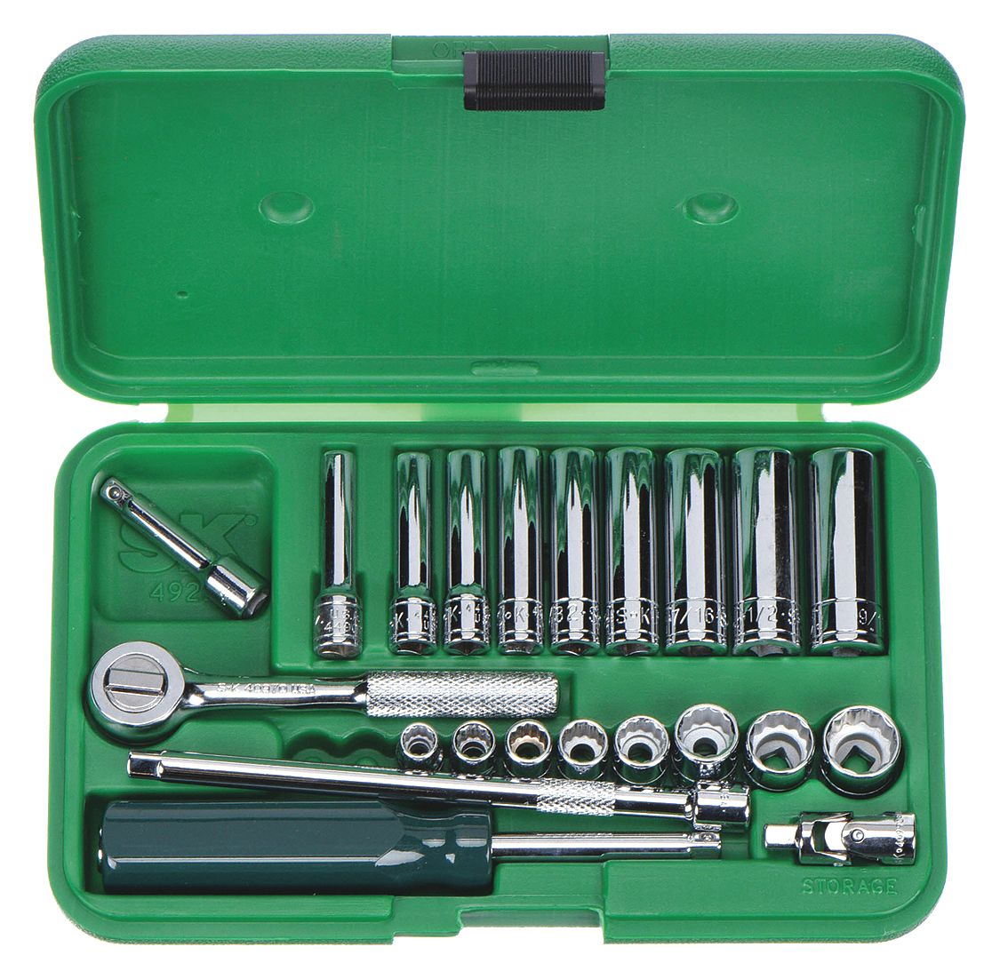 SK PROFESSIONAL TOOLS, 1/4 in Drive Size, 22 Pieces, Socket Wrench