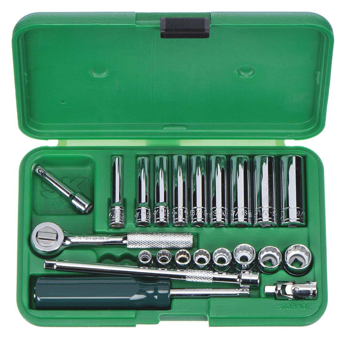 SK PROFESSIONAL TOOLS SOCKET SET,1/4 DR,SAE,12 PT,22 PC - Socket