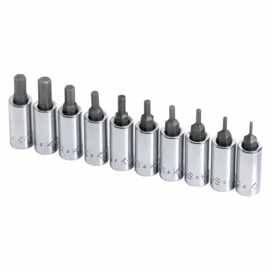 SK PROFESSIONAL TOOLS, 1/4 in Drive Size, 10 Pieces, Socket Bit Set ...