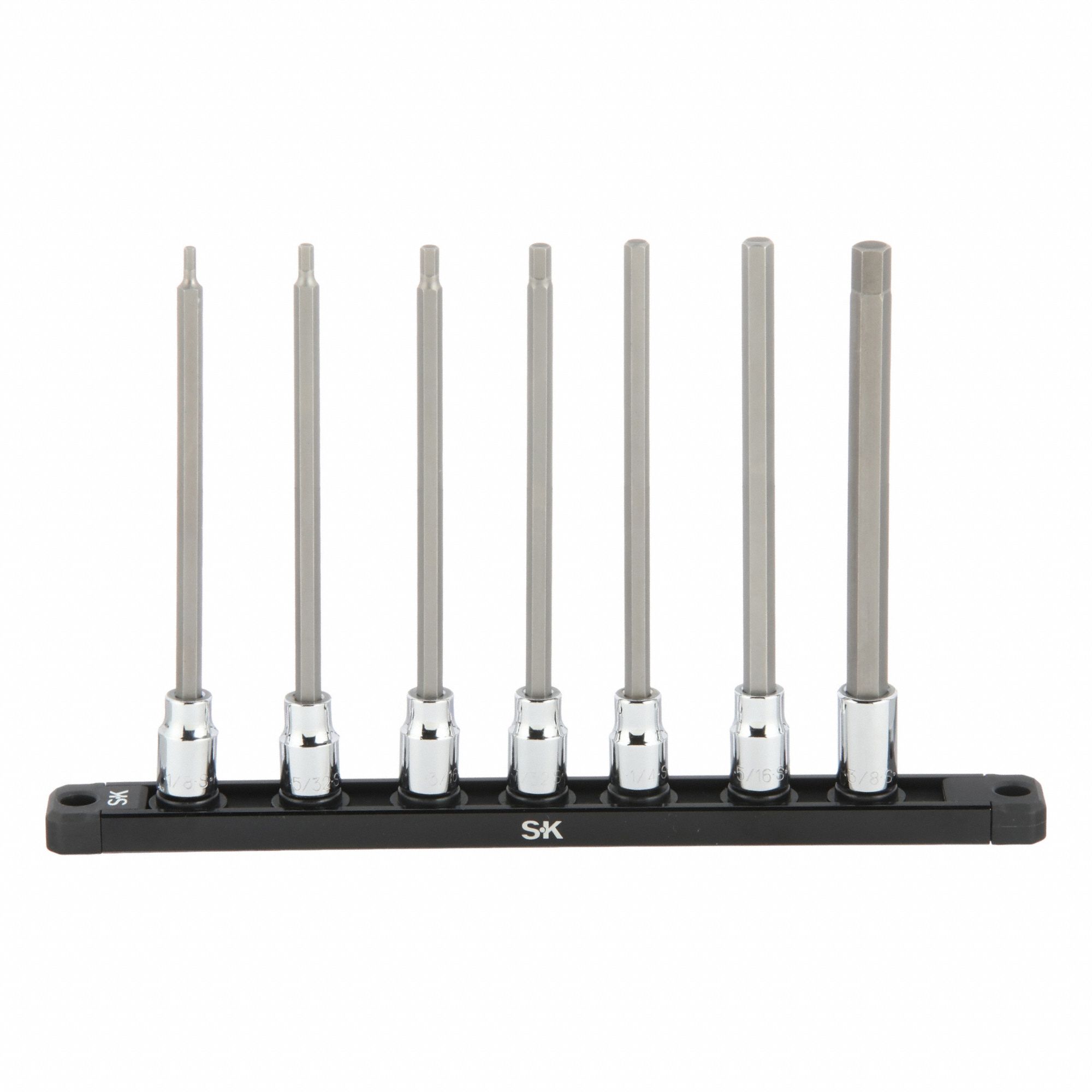 Socket Bit Set: 1 - 25 Pieces, 3/8 in Drive Size, 7 Pieces, Replaceable Insert