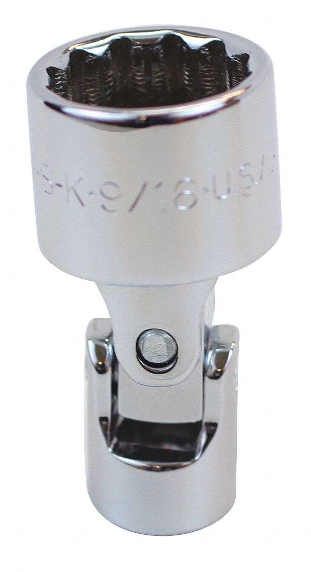 SK PROFESSIONAL TOOLS Flex Socket, 1/4 in Drive Size, 9/16 in Socket