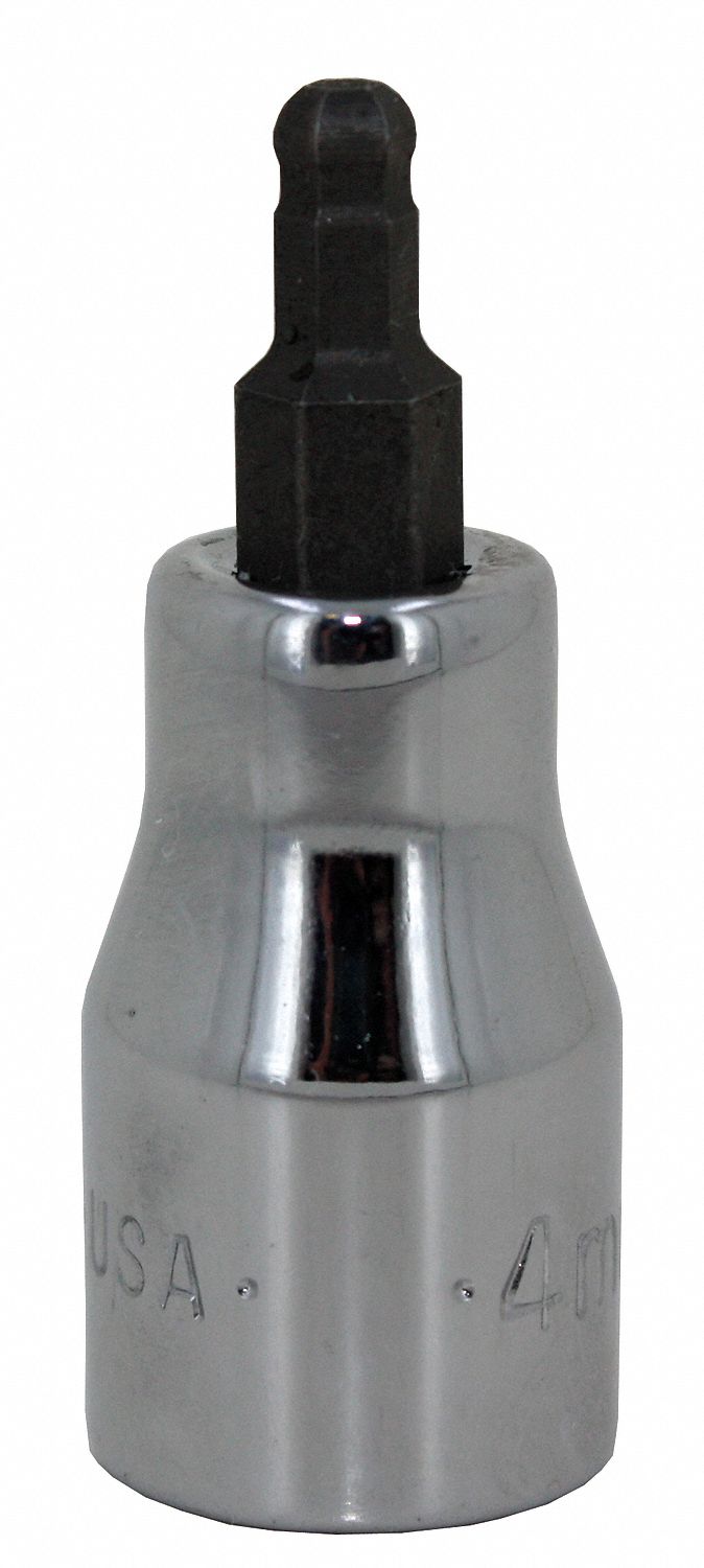 SOCKET BIT,3/8 IN. DR,1/4 IN. BALL HEX