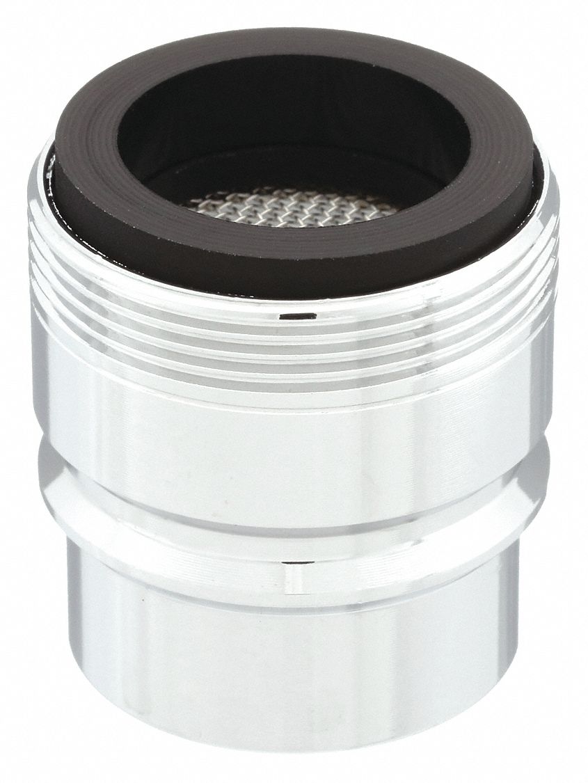 Faucet Outlet Adapter: Brass, Chrome Finish, 15/16''-27 Top Connection Size