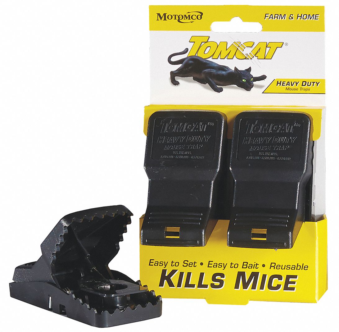 Mouse Trap: Mouse Trap, Indoor Rodent Control, Snap Trap, 2 1/2 in Overall Lg, 2 PK