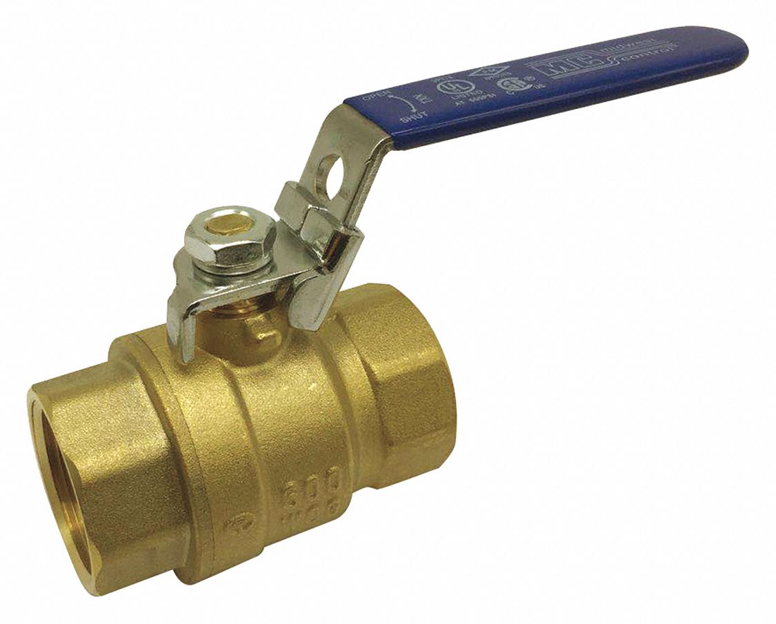 MANUAL TWO-WAY BALL VALVE: ¼ IN, BRASS, STRAIGHT, FNPT X FNPT, FULL PORT BALL PORT