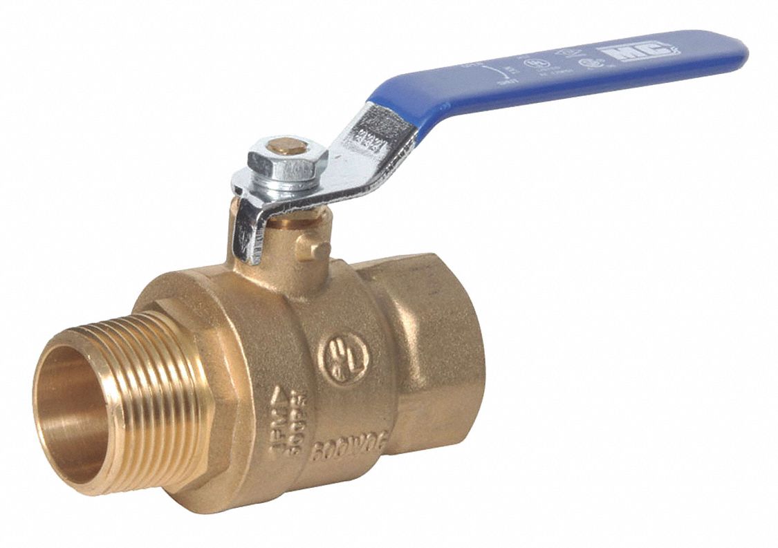 MANUAL TWO-WAY BALL VALVE: 1 IN, BRASS, STRAIGHT, MNPT X FNPT, FULL PORT BALL PORT