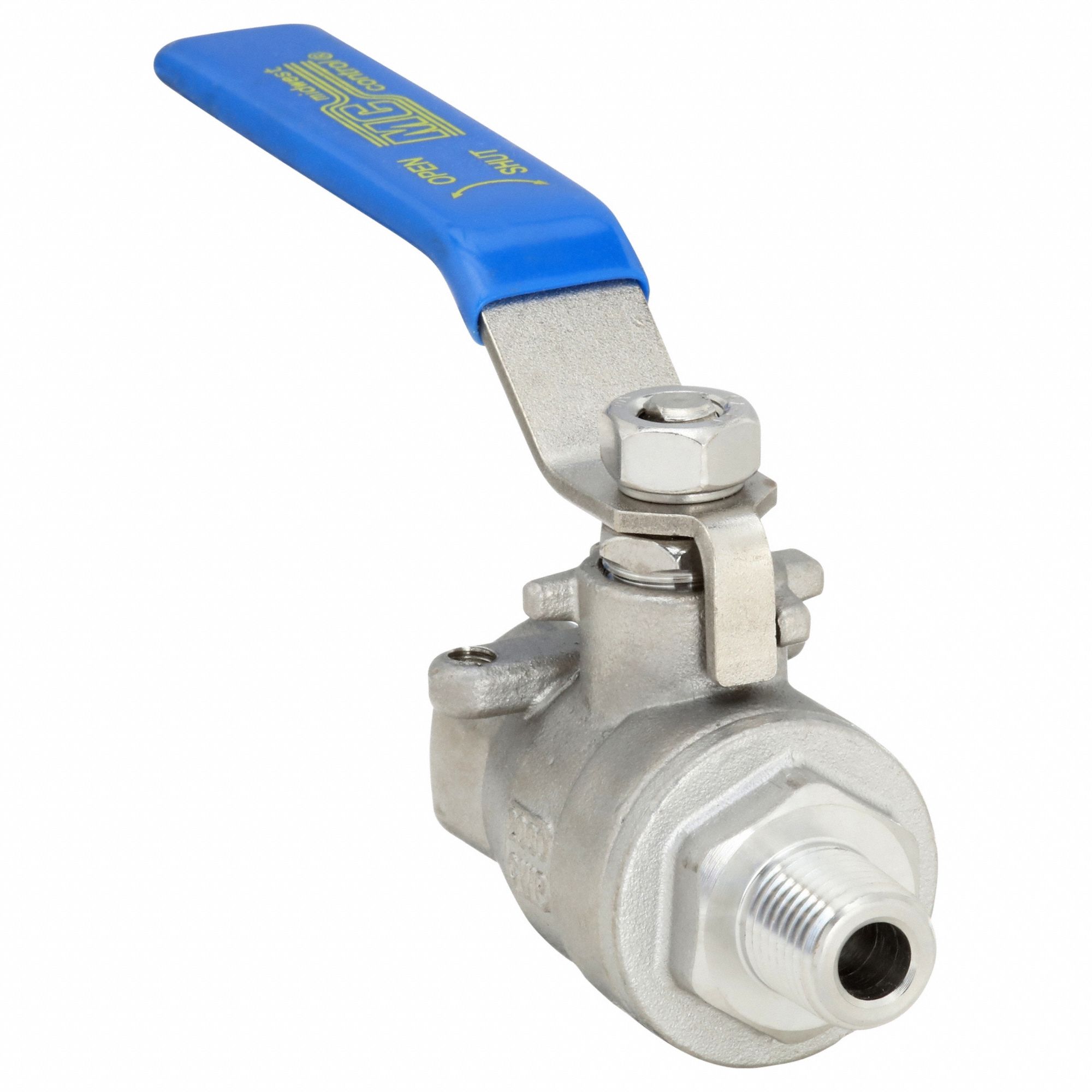 Manual Two-Way Ball Valve: 1/4 in, 316 Stainless Steel, Straight Valve Body, Lever