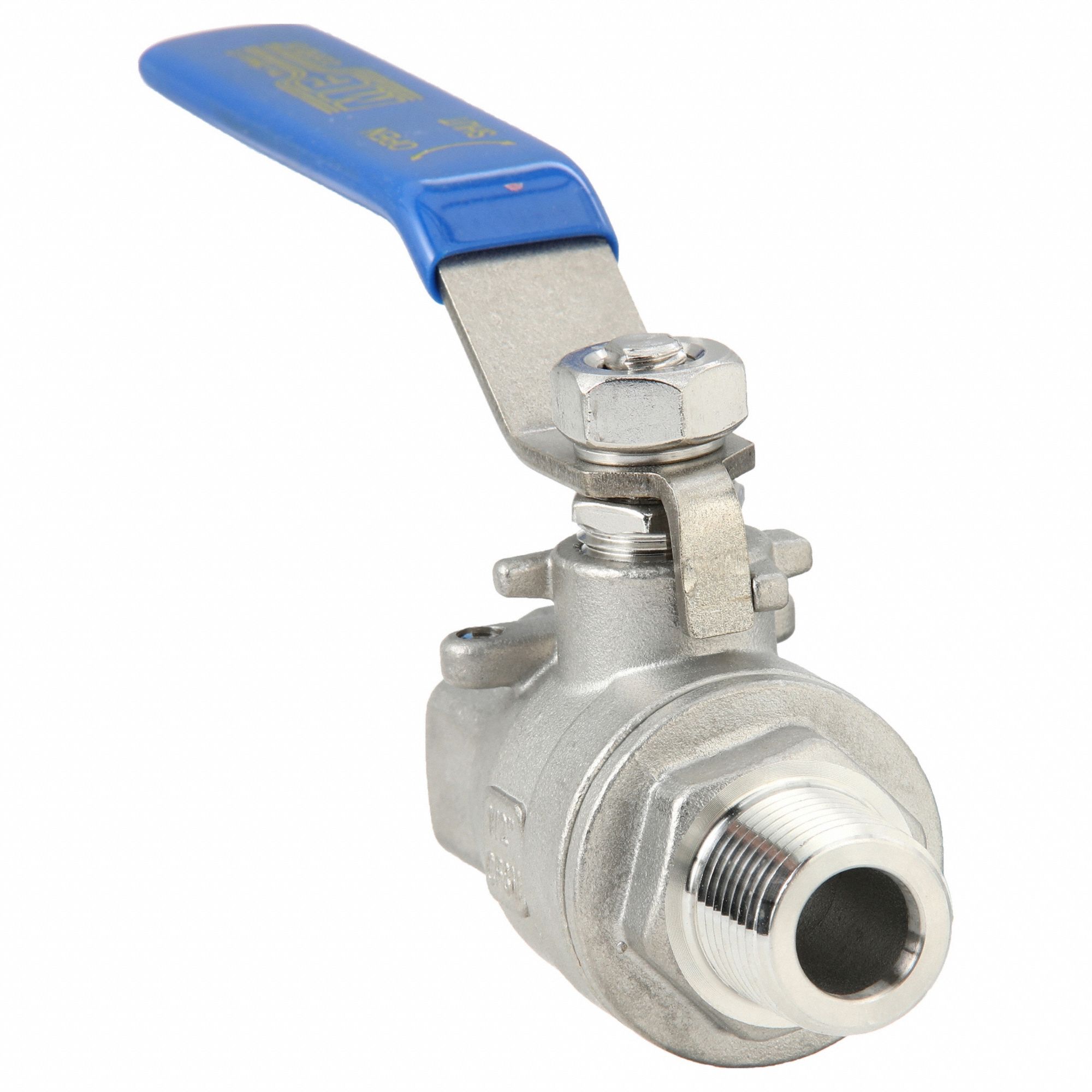 Manual Two-Way Ball Valve: 1/2 in, 316 Stainless Steel, Straight Valve Body, Lever