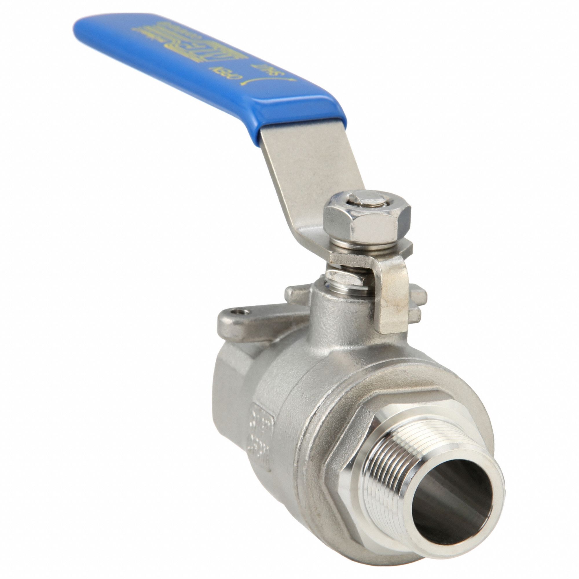 Manual Two-Way Ball Valve: 3/4 in, 316 Stainless Steel, Straight Valve Body, Lever