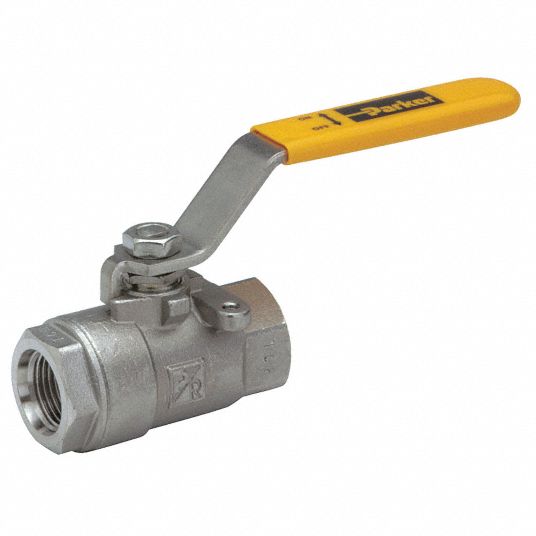 GRAINGER APPROVED Ball Valve, 316 Stainless Steel, Inline, 2Piece