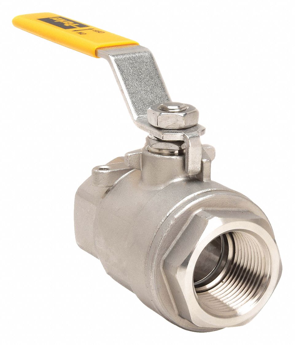 MANUAL TWO-WAY BALL VALVE: 1 IN, 316 STAINLESS STEEL, STRAIGHT VALVE BODY, TWO-PIECE