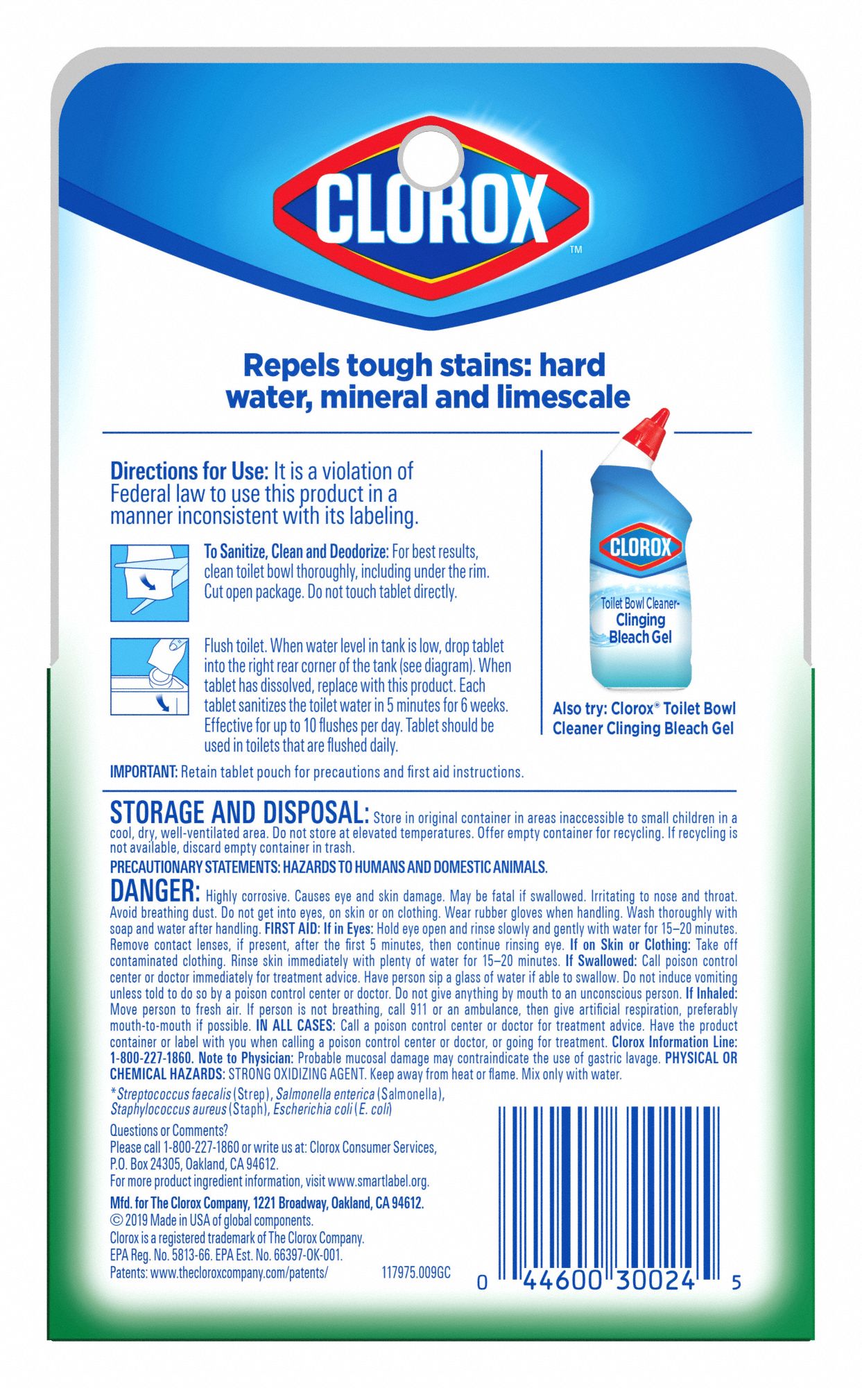 Clorox 30024 Automatic Toilet Bowl Cleaner: Toilet Bowl Cleaners  (044600300245-1)