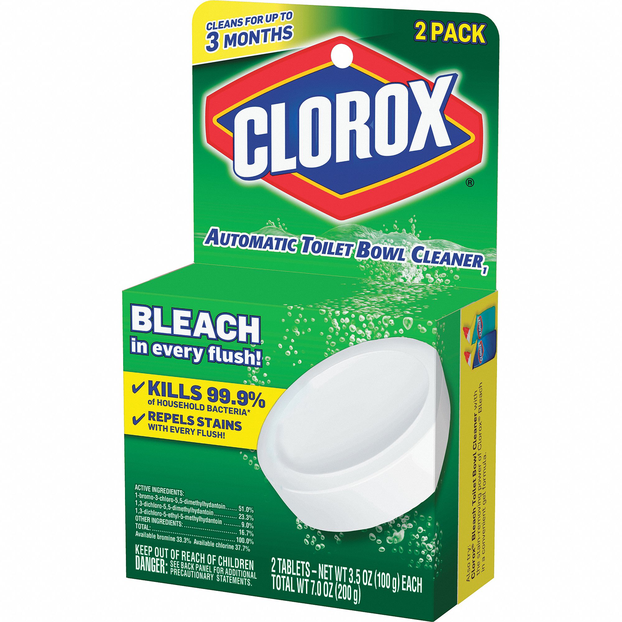 CLOROX Toilet Bowl Cleaner, 3.50 oz. Box, Unscented Pacs, Ready to Use ...