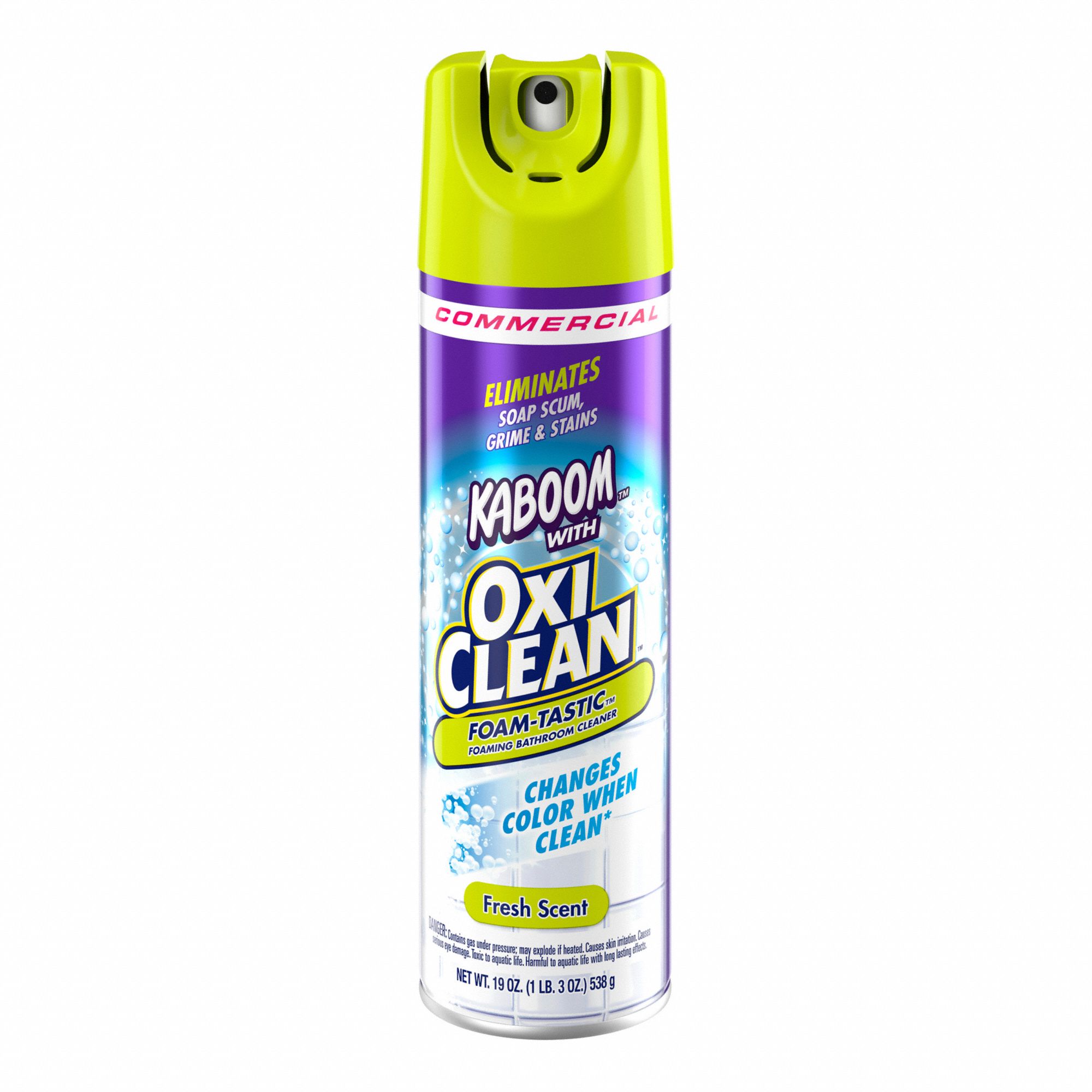 Bathroom Cleaner: Aerosol Spray Can, 19 oz Container Size, Ready to Use, Liquid, Fresh, 8 PK