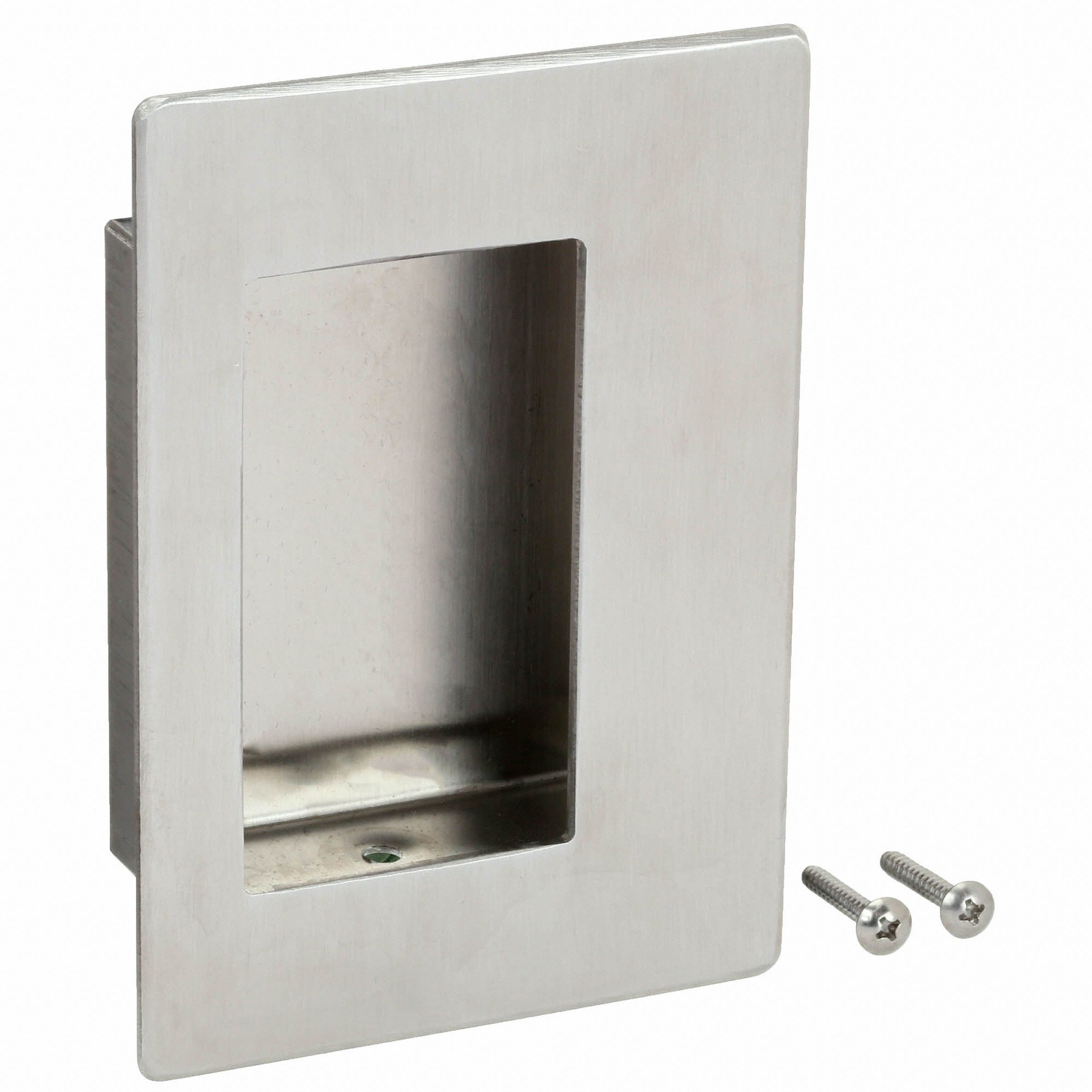 ROCKWOOD Flush Pull, Stainless Steel, Dull, Flush with 3/4 in Deep