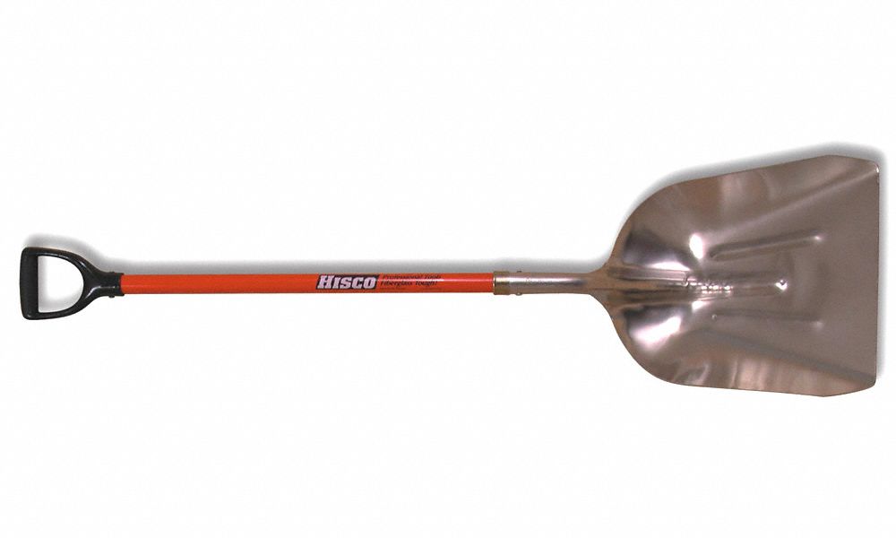 HISCO Scoop Shovel, Handle Length 38", Blade Material Aluminum, Blade