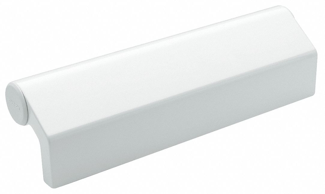 Pull Handle: Threaded Holes, Aluminum, White, 12.2 in Mounting Hole Center to Center, 1.3 in