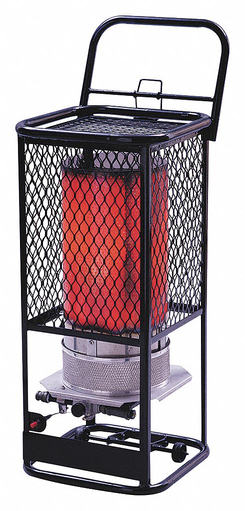 PORTABLE RADIANT HEATER, NATURAL GAS, 125000 BTUH, NO ELECTRICITY REQUIRED, 3000 SQ FT HEATING AREA