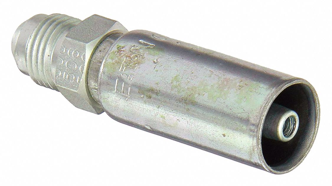 Hydraulic Crimp Fitting: Carbon Steel, Straight, -4 For Hose Dash Size, Male x Male