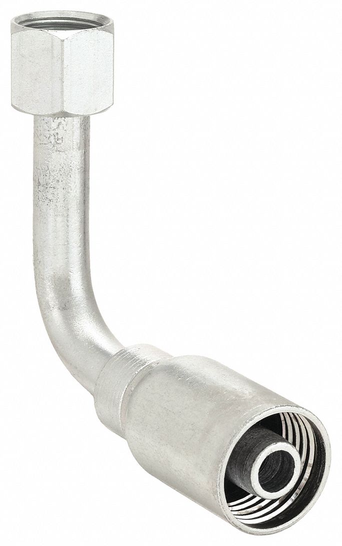 High Pressure Steel Hose End -6 90 Degree Reusable