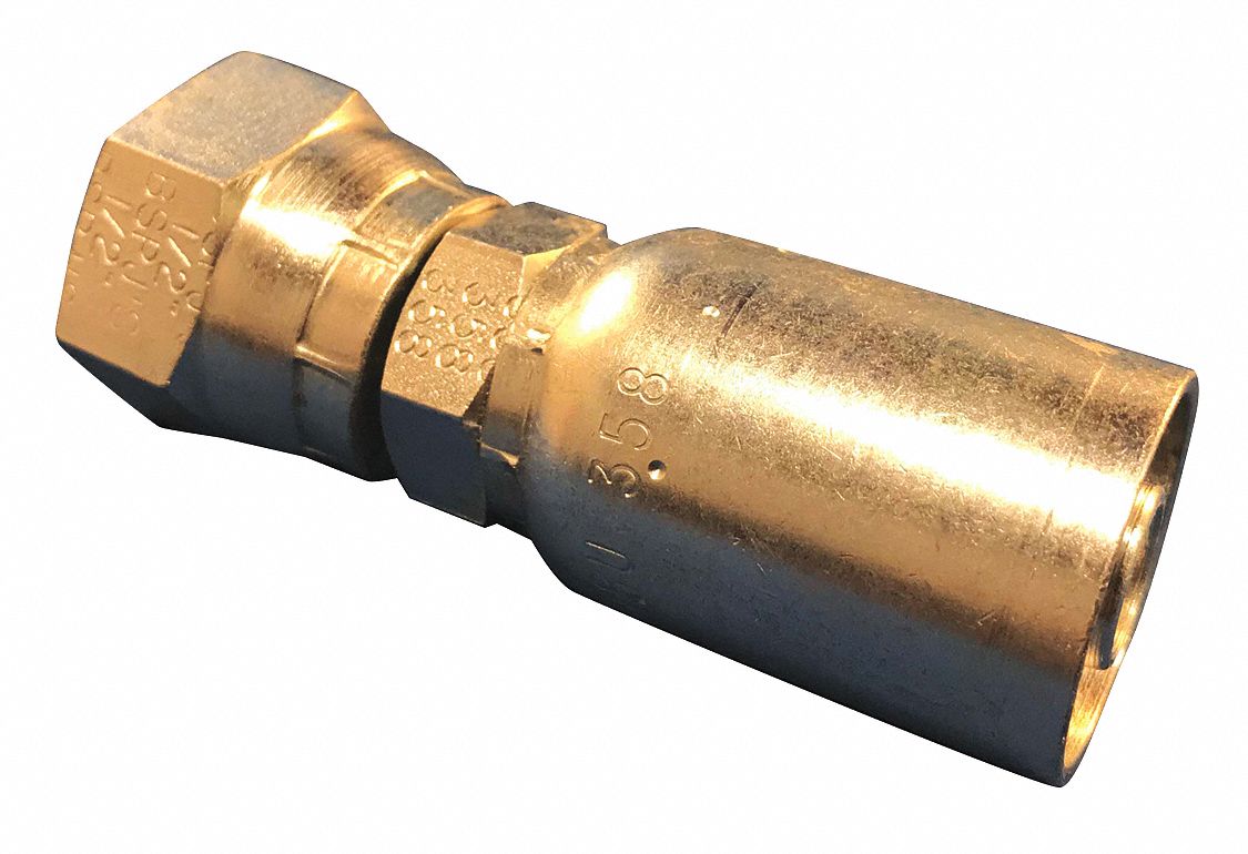 CRIMPED ON HOSE END IN HIGH QUALITY BRASS (EACH END