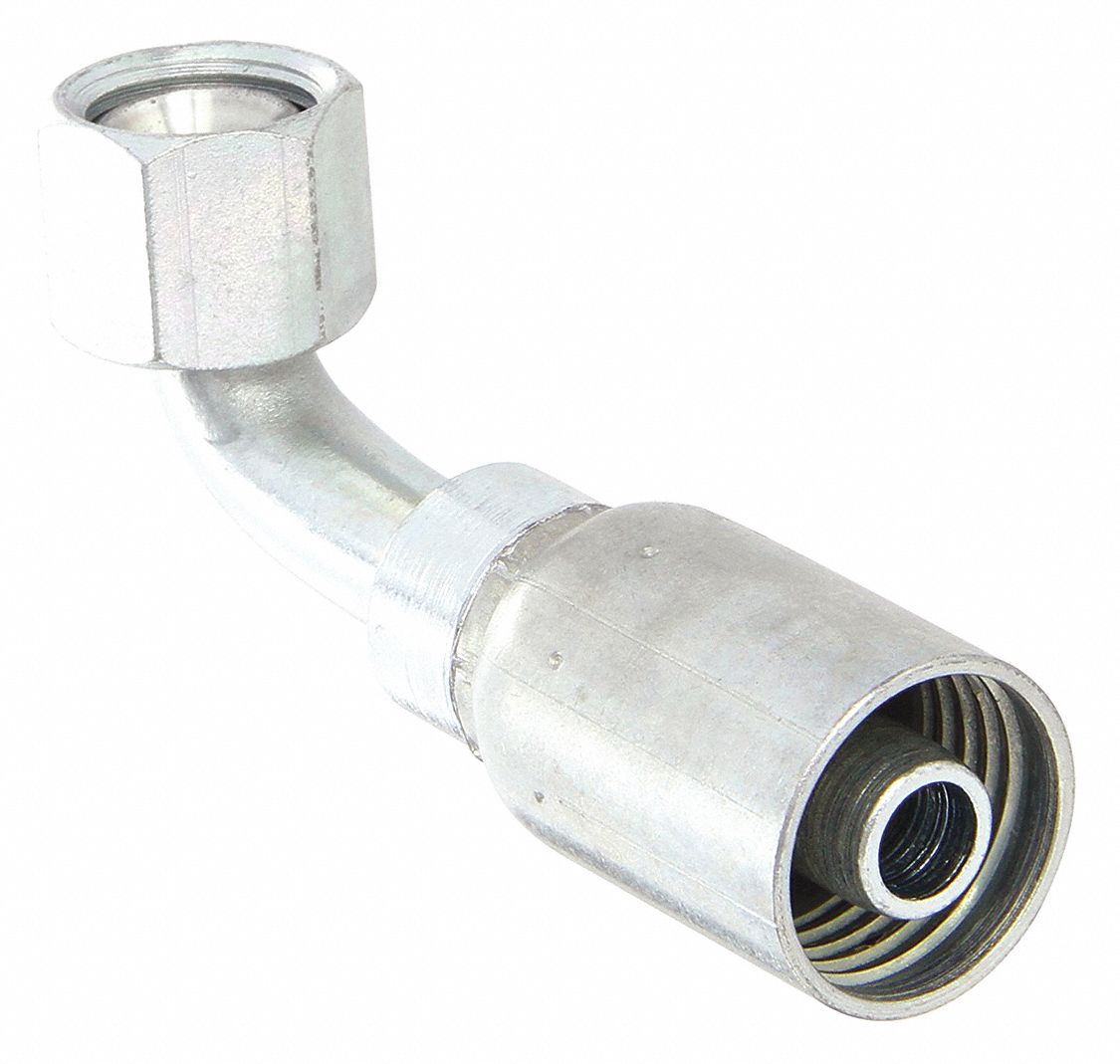 EATON WEATHERHEAD Crimp Fitting, 90 deg., 1/2" ID, 3/4", FJIC 20KE94