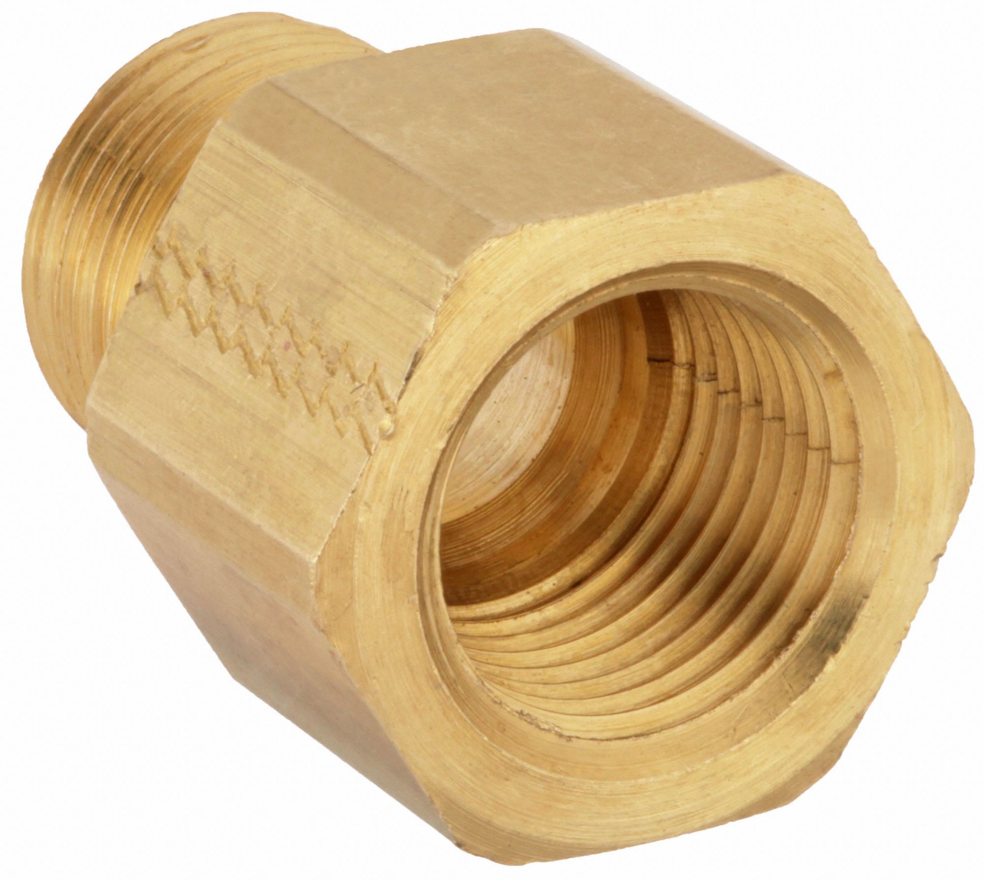 Hydraulic Hose Adapter: 3/8 in x 3/8 in Fitting Size, Female x Female, 1.25 in Overall Lg, Rigid