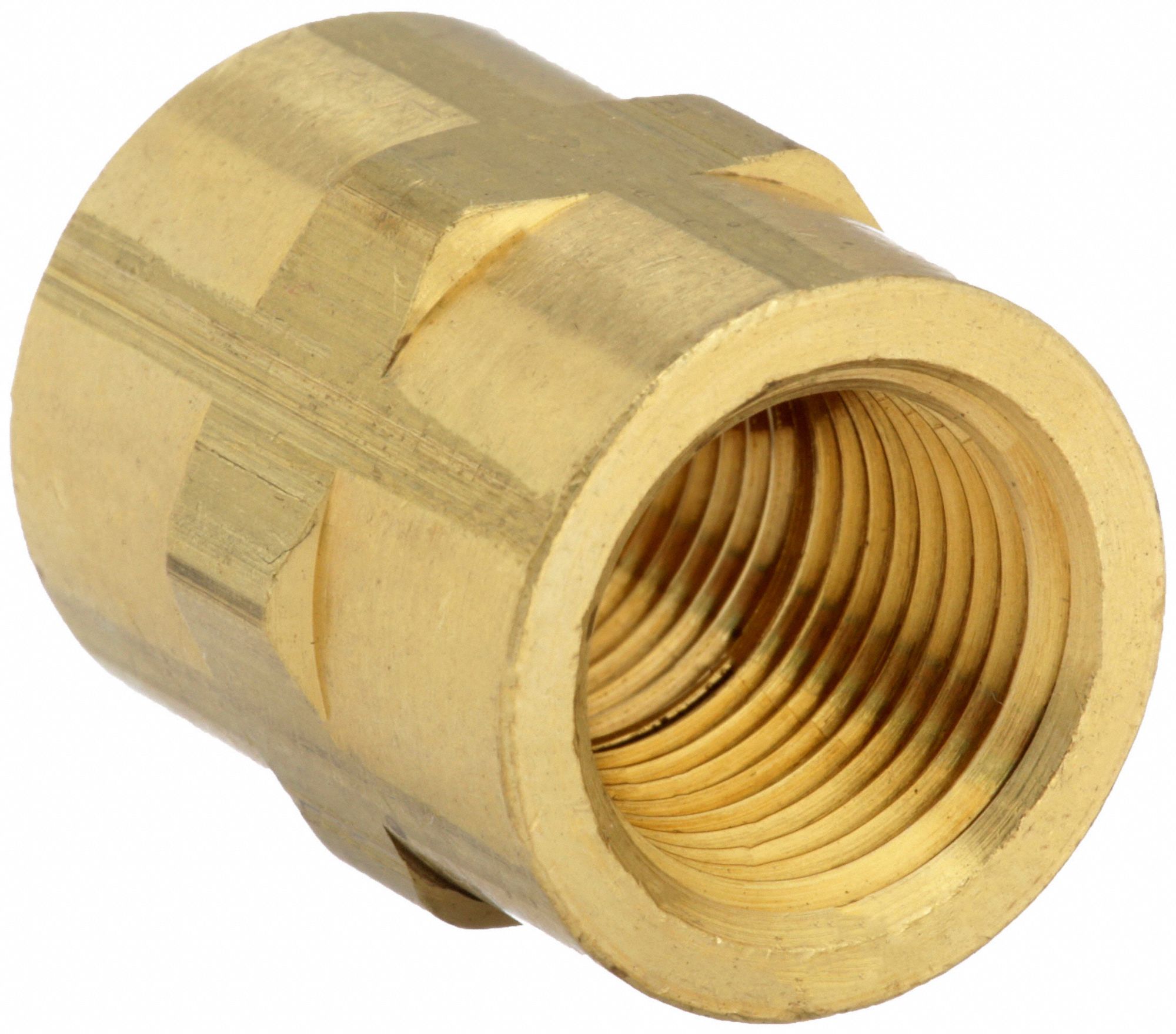 Hydraulic Hose Adapter: 1/2 in x 1/2 in Fitting Size, Female x Female, 1.5 in Overall Lg, Rigid