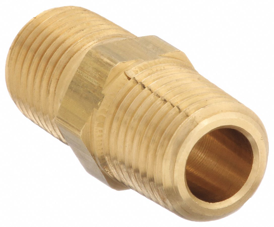 Hydraulic Hose Adapter: 1/4 in x 1/4 in Fitting Size, Female x Male, 1.38 in Overall Lg, Rigid