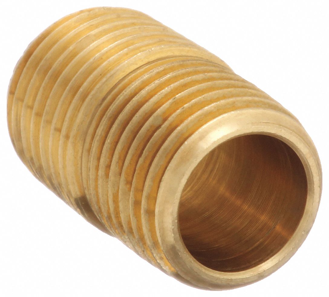 Hydraulic Hose Adapter: 1/4 in x 1/4 in Fitting Size, Male x Male, 0.88 in Overall Lg, Rigid