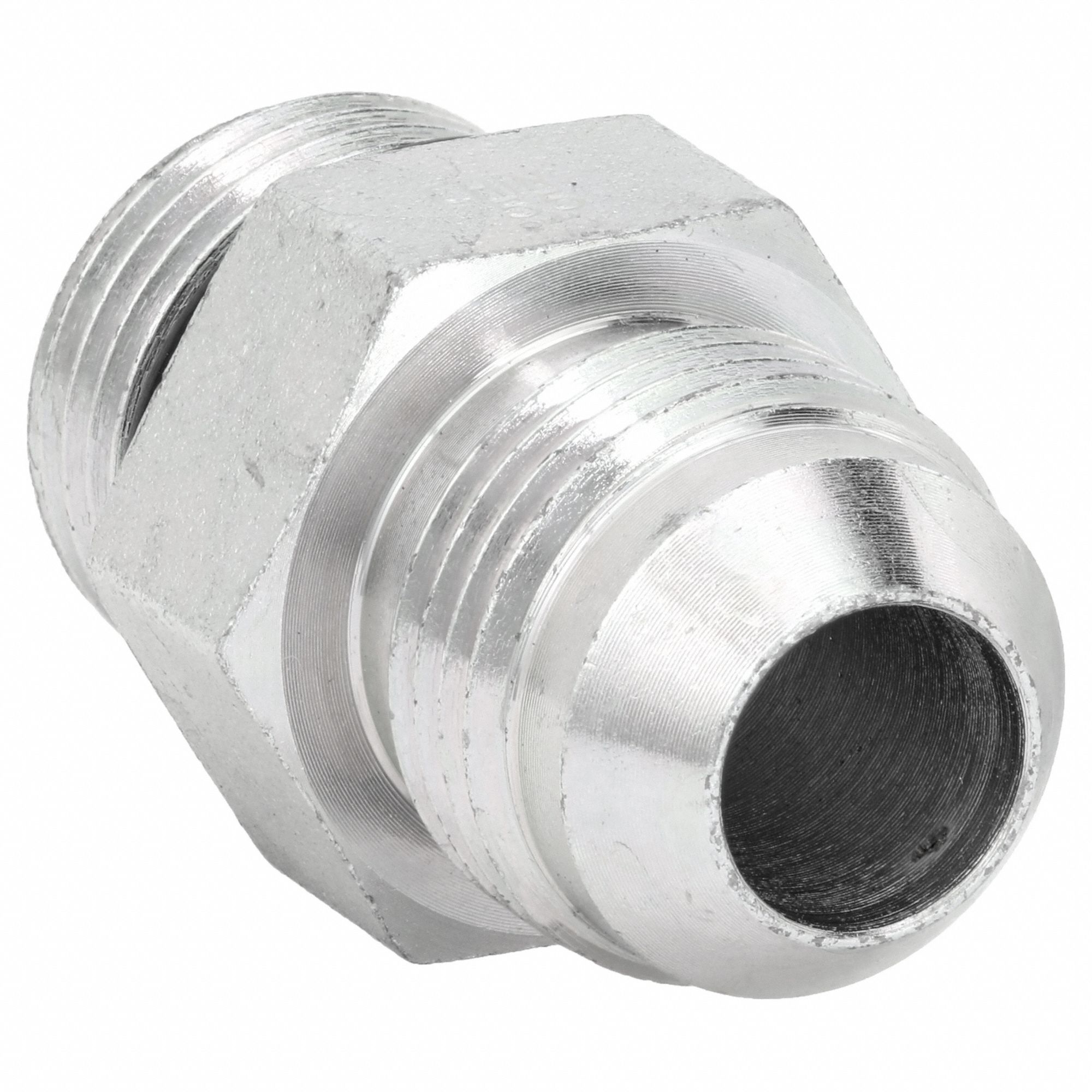 Hydraulic Hose Adapter: 1/2 in x 1/2 in Fitting Size, Male x Male, ORB x  JIC, Rigid, Straight