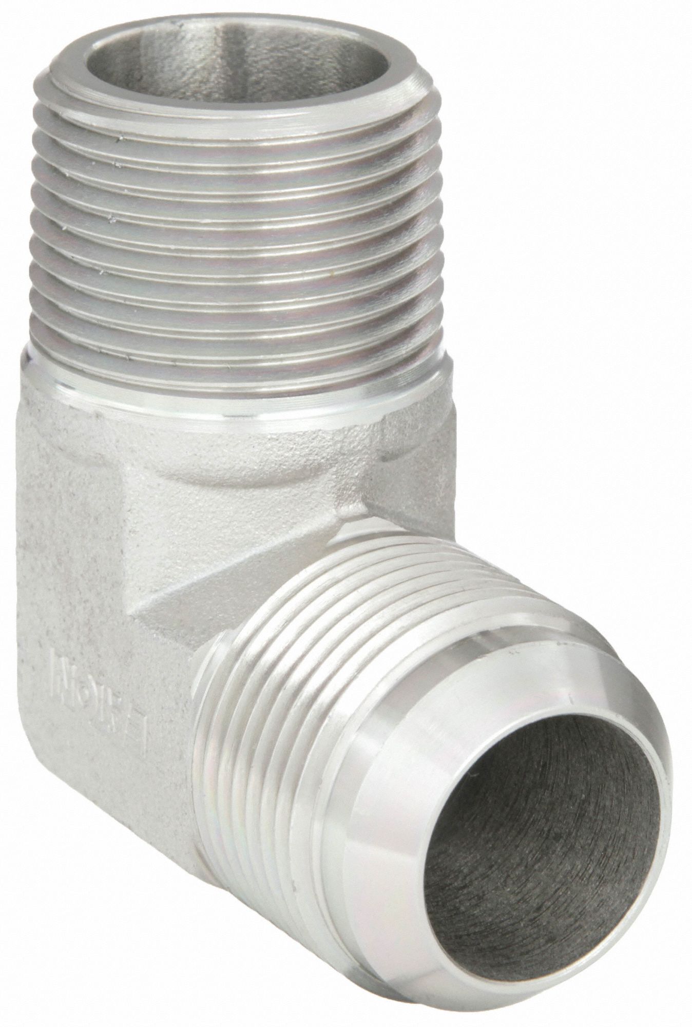 Hydraulic Hose Adapter: 1 in x 1 in Fitting Size, Male x Male, NPT x JIC, Rigid, 90° Elbow
