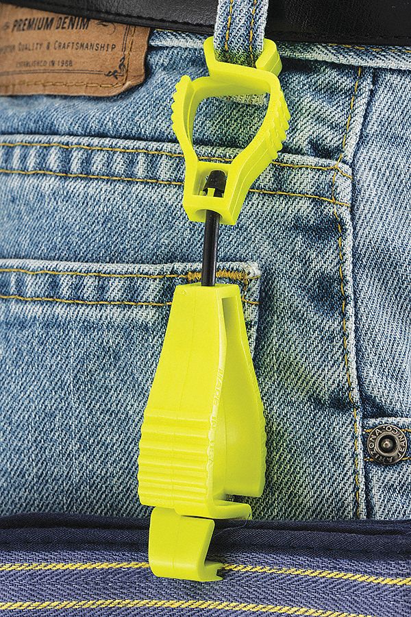 Glove Guard Clip,  High Vis Yellow Blank