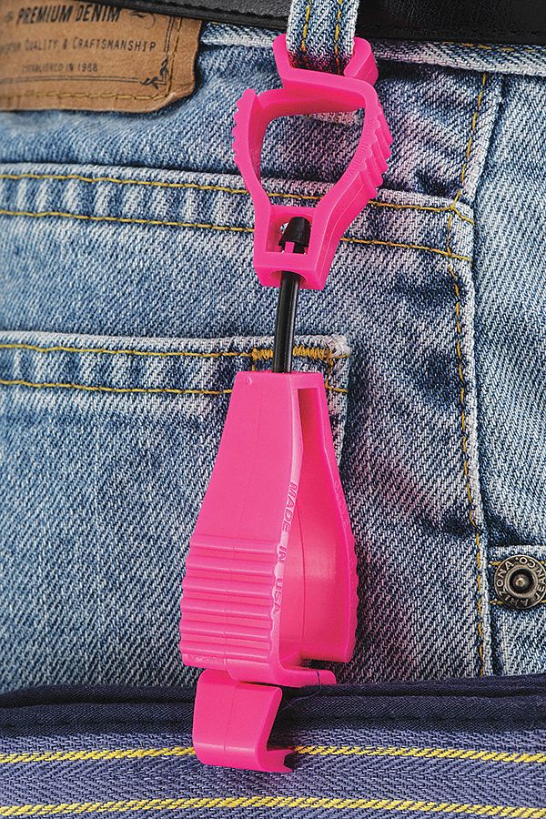 Glove Guard Clip,  High Vis Pink Blank