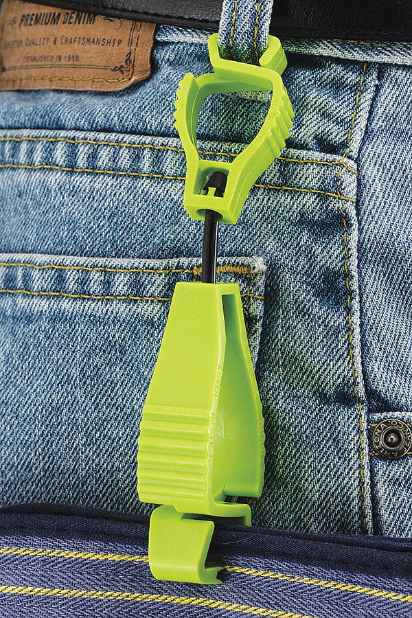 Glove Guard Clip,  Lime Green Blank